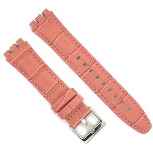 Diloy Bracelet de montre en cuir compatible avec Swatch Irony et Scuba Cuir gravé crocodile alligator 21-23mm Ref 328 Rose Clair 23mm - Publicité Diloy Bracelet de montre en cuir compatible avec Swatch Irony et Scuba Cuir gravé crocodile alligator 21-23mm Ref 328 Rose Clair 23mm - Publicité