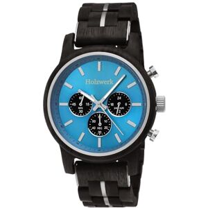 Holzwerk Germany Montre de designer pour homme fabriquée à la main En bois naturel Chronographe Montre à quartz analogique Marron et bleu Date en bois, Noir/marron/bleu, Moderne - Publicité Holzwerk Germany Montre de designer pour homme fabriquée à la main En bois naturel Chronographe Montre à quartz analogique Marron et bleu Date en bois, Noir/marron/bleu, Moderne - Publicité