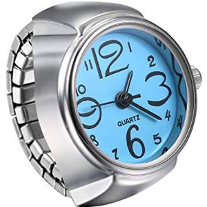 JewelryWe Montre pour Homme et Femme Simple et élégant Grand Cadran numérique Cadran Sangle élastique Bague Montre Unisexe (Bleu) - Publicité JewelryWe Montre pour Homme et Femme Simple et élégant Grand Cadran numérique Cadran Sangle élastique Bague Montre Unisexe (Bleu) - Publicité