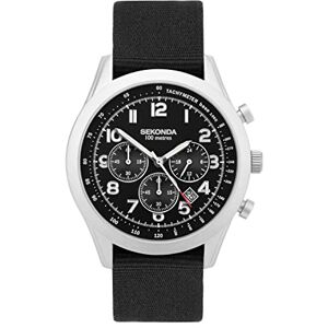 Sekonda Montre chronographe de style militaire pour homme Noir , Noir , Sangle - Publicité Sekonda Montre chronographe de style militaire pour homme Noir , Noir , Sangle - Publicité
