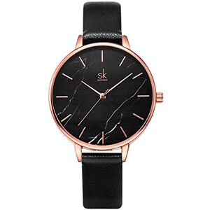 Alienwork Montre Femme Or Rose Bracelet en Cuir Noir Ultra-Mince élégant - Publicité Alienwork Montre Femme Or Rose Bracelet en Cuir Noir Ultra-Mince élégant - Publicité