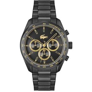 Lacoste Montre Chronographe à Quartz pour Homme Collection Boston avec Bracelet en Acier Inoxydable Noir - Publicité Lacoste Montre Chronographe à Quartz pour Homme Collection Boston avec Bracelet en Acier Inoxydable Noir - Publicité