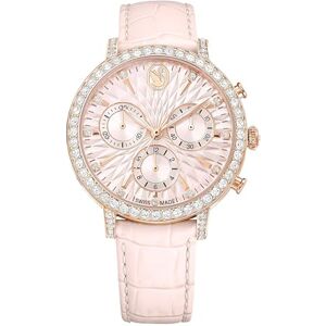 Swarovski Montre Matrix Tennis Chrono, Cadran Rose, Bracelet en Cuir Rose au Motif Crocodile, chronographe Suisse Quartz, étanche 50 m, boîtier 36 mm, Acier Inoxydable, Finition Ton Or Rose - Publicité Swarovski Montre Matrix Tennis Chrono, Cadran Rose, Bracelet en Cuir Rose au Motif Crocodile, chronographe Suisse Quartz, étanche 50 m, boîtier 36 mm, Acier Inoxydable, Finition Ton Or Rose - Publicité