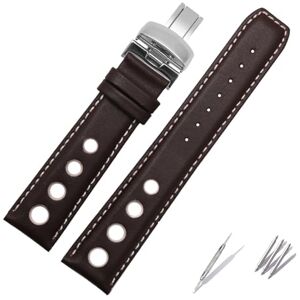 NASUNJIA NA Bracelet En Cuir Véritable 20 Mm Compatible Avec Tissot Sports Racing Series PRS516 T91 1853 Bracelet De Montre For Homme Avec Fermoir Papillon Ceinture En Cuir De Vachette Souple(Brown-white - Publicité NASUNJIA NA Bracelet En Cuir Véritable 20 Mm Compatible Avec Tissot Sports Racing Series PRS516 T91 1853 Bracelet De Montre For Homme Avec Fermoir Papillon Ceinture En Cuir De Vachette Souple(Brown-white - Publicité
