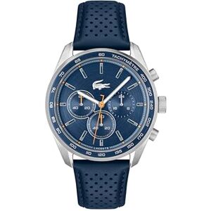 Lacoste Montre Chronographe à Quartz pour Homme Collection Boston avec Bracelet en Cuir Bleu Marin - Publicité Lacoste Montre Chronographe à Quartz pour Homme Collection Boston avec Bracelet en Cuir Bleu Marin - Publicité