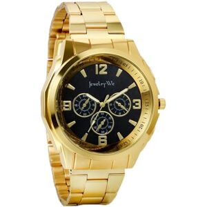 JewelryWe Montre Homme d’Affaires Quartz Décoration Trois Yeux Chronomètre Cadran Analogique-Digital Fantaisie Bracelet Acier Inoxydable Alliage Couleur Noir Or - Publicité JewelryWe Montre Homme d’Affaires Quartz Décoration Trois Yeux Chronomètre Cadran Analogique-Digital Fantaisie Bracelet Acier Inoxydable Alliage Couleur Noir Or - Publicité