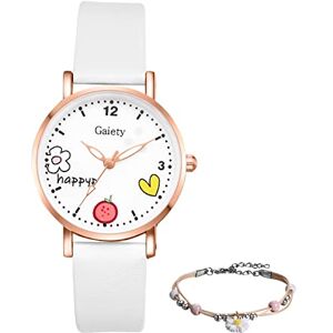 Avaner Montre Montre pour étudiants Affichage analogique Quartz/Jeu Complet de Bracelets et Montres/Blanc - Publicité Avaner Montre Montre pour étudiants Affichage analogique Quartz/Jeu Complet de Bracelets et Montres/Blanc - Publicité