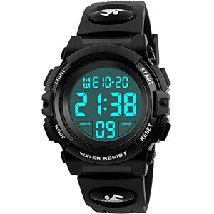 FeiWen Multifonctionnel Sport Digitale Montres Bracelet de Femme et Enfant Outdoor Militaires 50M Étanche LED Montre Plastique de la Lunette et Caoutchouc Ruban Alarme Chronomètre, Noir - Publicité FeiWen Multifonctionnel Sport Digitale Montres Bracelet de Femme et Enfant Outdoor Militaires 50M Étanche LED Montre Plastique de la Lunette et Caoutchouc Ruban Alarme Chronomètre, Noir - Publicité