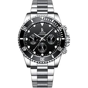 Alienwork Montre Automatique Homme Femme Argent Bracelet en Métal Acier Calendrier Date Noir Multifonction Fond de Verre - Publicité Alienwork Montre Automatique Homme Femme Argent Bracelet en Métal Acier Calendrier Date Noir Multifonction Fond de Verre - Publicité
