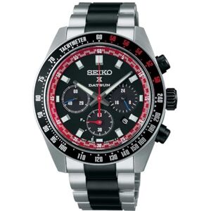 Seiko Prospex Speedtimer Datsun SSC957P1, chronographe limité, cadran noir avec détails rouges, boîtier rond - Publicité Seiko Prospex Speedtimer Datsun SSC957P1, chronographe limité, cadran noir avec détails rouges, boîtier rond - Publicité