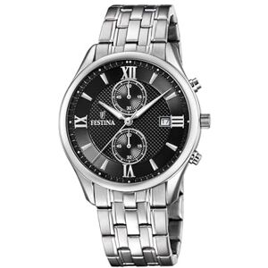 Festina Montre Homme Acier 316L Argent Chronographe Quartz, Date, Verre Minéral Résistant Timeless Chronograph - Publicité Festina Montre Homme Acier 316L Argent Chronographe Quartz, Date, Verre Minéral Résistant Timeless Chronograph - Publicité