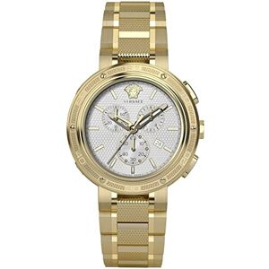 Versace Montre à Quartz pour Hommes Mode Bracelet et boîtier en Acier Inoxydable Couleur Or Affichage analogique Blanc - Publicité Versace Montre à Quartz pour Hommes Mode Bracelet et boîtier en Acier Inoxydable Couleur Or Affichage analogique Blanc - Publicité