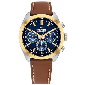 Tommy Hilfiger Montre Chronographe à Quartz pour Homme avec Bracelet en Cuir Marron Clair - Publicité Tommy Hilfiger Montre Chronographe à Quartz pour Homme avec Bracelet en Cuir Marron Clair - Publicité