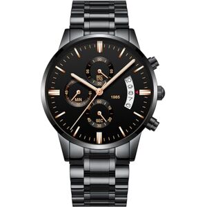 RORIOS Classique Montre Homme Quartz Analogique Montre Chronographe Montres avec Calendrie Acier Inoxydable Sangle Cadran Lumineux Montre Homme - Publicité RORIOS Classique Montre Homme Quartz Analogique Montre Chronographe Montres avec Calendrie Acier Inoxydable Sangle Cadran Lumineux Montre Homme - Publicité