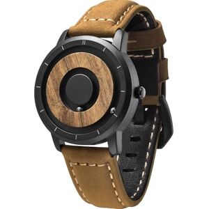 EUTOUR Montre Homme en Bois Magnétique Pas de Verre Roulement à Billes Quartz Montres Bracelet pour Homme avec Bracelet en Cuir Marron Clair - Publicité EUTOUR Montre Homme en Bois Magnétique Pas de Verre Roulement à Billes Quartz Montres Bracelet pour Homme avec Bracelet en Cuir Marron Clair - Publicité