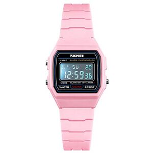 FeiWen Mode Simple Sport Montres Femme 50M Étanche Outdoor Militaires LED Électronique Alarme Chronomètre Plastique Digital Montre Bracelet de Garçon et Fille (Rose) - Publicité FeiWen Mode Simple Sport Montres Femme 50M Étanche Outdoor Militaires LED Électronique Alarme Chronomètre Plastique Digital Montre Bracelet de Garçon et Fille (Rose) - Publicité