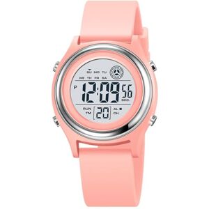 CARLIEN Montre numérique pour femme avec écran LED et bracelet en silicone, montre militaire multifonction, étanche, alarme, chronomètre, rétroéclairage LED, montre de sport en plein air, D rose., Tendance - Publicité CARLIEN Montre numérique pour femme avec écran LED et bracelet en silicone, montre militaire multifonction, étanche, alarme, chronomètre, rétroéclairage LED, montre de sport en plein air, D rose., Tendance - Publicité