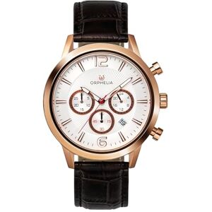 Montre Homme Orphelia Quartz- Affichage Chronographe bracelet Cuir Marron et Cadran Argenté - Publicité Montre Homme Orphelia Quartz- Affichage Chronographe bracelet Cuir Marron et Cadran Argenté - Publicité