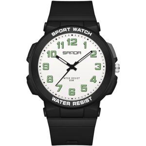 Alienwork Montre Enfants Garçon Fille Noir Bracelet Blanc Enfants Résistant à l'eau 5 ATM Sport - Publicité Alienwork Montre Enfants Garçon Fille Noir Bracelet Blanc Enfants Résistant à l'eau 5 ATM Sport - Publicité