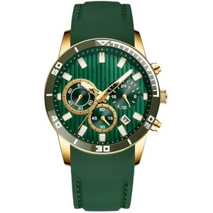RORIOS Montre Homme Analogique Quartz Montre avec Bracelet en Silicone Classique Chronographe Lumineuses Montres Mode Montre-Bracelet pour Homme Vert doré - Publicité RORIOS Montre Homme Analogique Quartz Montre avec Bracelet en Silicone Classique Chronographe Lumineuses Montres Mode Montre-Bracelet pour Homme Vert doré - Publicité
