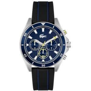 Lacoste Montre Chronographe à Quartz pour Homme Collection MAINSAIL avec Bracelet en Silicone Noir - Publicité Lacoste Montre Chronographe à Quartz pour Homme Collection MAINSAIL avec Bracelet en Silicone Noir - Publicité