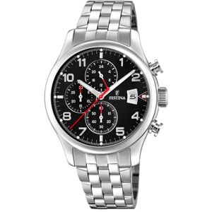 Festina Montre pour Homme Timeless Chronograph Boîtier en Acier Inoxydable Gris Bracelet en Acier Inoxydable Gris - Publicité Festina Montre pour Homme Timeless Chronograph Boîtier en Acier Inoxydable Gris Bracelet en Acier Inoxydable Gris - Publicité