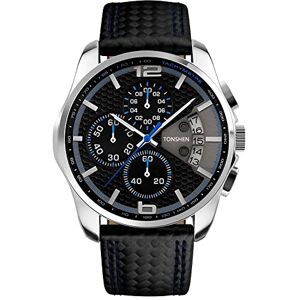 TONSHEN Homme Décontracté Mode Montre Acier Inoxydable Caisse et Cuir Montres Bracelet Analogique Quartz Sub Dial Chronomètre (Bleu) - Publicité TONSHEN Homme Décontracté Mode Montre Acier Inoxydable Caisse et Cuir Montres Bracelet Analogique Quartz Sub Dial Chronomètre (Bleu) - Publicité