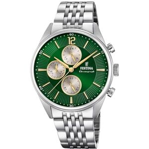 Montre FESTINA pour Homme Timeless Chronograph Boîtier en Acier Inoxydable Gris Bracelet en Acier Inoxydable Gris - Publicité Montre FESTINA pour Homme Timeless Chronograph Boîtier en Acier Inoxydable Gris Bracelet en Acier Inoxydable Gris - Publicité