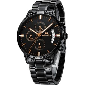 MEGALITH Montre Homme Montre Militaire Etanche Chronographe Sport Acier Inoxydable Noir de Design Montres Bracelets Date Grand Cadran Analogique - Publicité MEGALITH Montre Homme Montre Militaire Etanche Chronographe Sport Acier Inoxydable Noir de Design Montres Bracelets Date Grand Cadran Analogique - Publicité