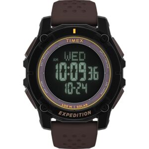 Timex Expedition Ridge Solar Montre 49 mm pour Homme, avec Bracelet en Silicone Brun et Affichage numérique - Publicité Timex Expedition Ridge Solar Montre 49 mm pour Homme, avec Bracelet en Silicone Brun et Affichage numérique - Publicité