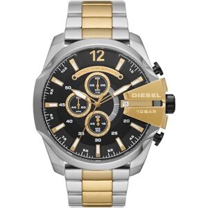 Diesel Montre pour homme Mega Chief, mouvement chronographe, boîtier en acier inoxydable tricolore de 51 mm avec bracelet en acier inoxydable, - Publicité Diesel Montre pour homme Mega Chief, mouvement chronographe, boîtier en acier inoxydable tricolore de 51 mm avec bracelet en acier inoxydable, - Publicité