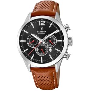 Festina Montre Homme Analogique avec Bracelet en Cuir Marron Mouvement Quartz Chronographe Calendrier Verre Minéral Haute Résistance Étanche 5 ATM Élégante Timeless Chronograph - Publicité Festina Montre Homme Analogique avec Bracelet en Cuir Marron Mouvement Quartz Chronographe Calendrier Verre Minéral Haute Résistance Étanche 5 ATM Élégante Timeless Chronograph - Publicité