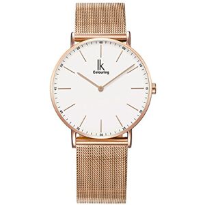Alienwork IK Montre Hommes Femmes Or Rose Bracelet Maille Blanc Ultra-Mince - Publicité Alienwork IK Montre Hommes Femmes Or Rose Bracelet Maille Blanc Ultra-Mince - Publicité