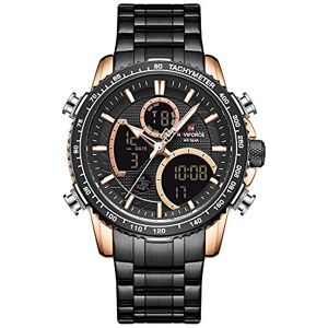 Naviforce Montre chronographe de Sport numérique pour Homme Multifonctionnel étanche Militaire Quartz Montres en Acier Inoxydable - Publicité Naviforce Montre chronographe de Sport numérique pour Homme Multifonctionnel étanche Militaire Quartz Montres en Acier Inoxydable - Publicité