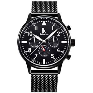 Alienwork Montre Automatique Homme Noir Bracelet Maille Calendrier Date - Publicité Alienwork Montre Automatique Homme Noir Bracelet Maille Calendrier Date - Publicité