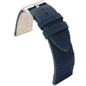 Diloy Bracelet de montre en kevlar et cuir – Plat, sportif, doublure intérieure – Disponible en 18mm 20mm 22mm 24mm 416 Bleu Marine 22mm - Publicité Diloy Bracelet de montre en kevlar et cuir – Plat, sportif, doublure intérieure – Disponible en 18mm 20mm 22mm 24mm 416 Bleu Marine 22mm - Publicité