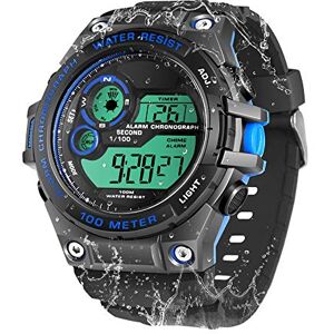 TEKMAGIC 100m sous l'eau Plongée sous-Marine Montre Bracelet pour Hommes Garçons avec Fonctions d'Chronomètre, Chronographe, Alarme, Double Fuseau Horaire, Format 12/24 Heures - Publicité TEKMAGIC 100m sous l'eau Plongée sous-Marine Montre Bracelet pour Hommes Garçons avec Fonctions d'Chronomètre, Chronographe, Alarme, Double Fuseau Horaire, Format 12/24 Heures - Publicité