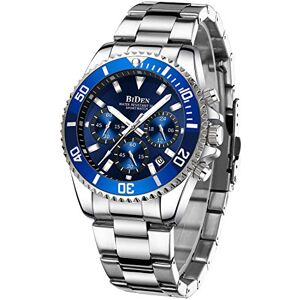 BIDEN Montre chronographe étanche en acier inoxydable avec date analogique à quartz, tendance, affaires, pour homme - Publicité BIDEN Montre chronographe étanche en acier inoxydable avec date analogique à quartz, tendance, affaires, pour homme - Publicité