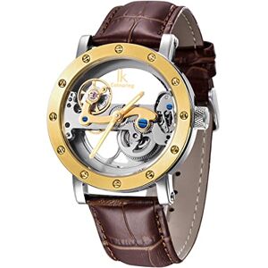 Alienwork IK Montre Automatique Homme Femme Argent Bracelet en Cuir Brun Squelette Fond de Verre - Publicité Alienwork IK Montre Automatique Homme Femme Argent Bracelet en Cuir Brun Squelette Fond de Verre - Publicité