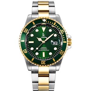 Alienwork Montre Hommes Femmes Argent Bracelet en Métal Acier Or Doree Calendrier Date Vert élégant - Publicité Alienwork Montre Hommes Femmes Argent Bracelet en Métal Acier Or Doree Calendrier Date Vert élégant - Publicité