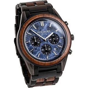 HOLZKERN Montre-bracelet pour homme Chronographe Universe The Night Sky Collection en marbre bleu et bois de noyer Quartz japonais 43 mm de diamètre Longueur réglable - Publicité HOLZKERN Montre-bracelet pour homme Chronographe Universe The Night Sky Collection en marbre bleu et bois de noyer Quartz japonais 43 mm de diamètre Longueur réglable - Publicité