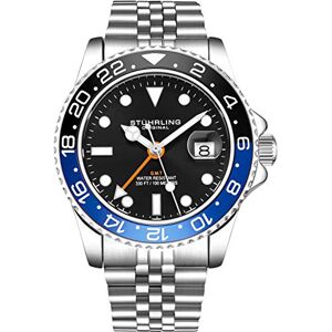 Stuhrling Original Montre pour Homme avec Bracelet jubilé en Acier Inoxydable GMT Double Fuseau horaire Date de réglage Rapide avec Couronne vissée résistante à l'eau jusqu'à 10ATM - Publicité Stuhrling Original Montre pour Homme avec Bracelet jubilé en Acier Inoxydable GMT Double Fuseau horaire Date de réglage Rapide avec Couronne vissée résistante à l'eau jusqu'à 10ATM - Publicité
