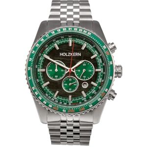 HOLZKERN Montre chronographe pour Homme « Openhorizon » Vert marbre/Couleur argentée - Publicité HOLZKERN Montre chronographe pour Homme « Openhorizon » Vert marbre/Couleur argentée - Publicité