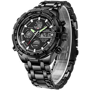 Affute Montre analogique à Quartz pour Homme Chronographe, Grand Cadran, étanche, Acier Inoxydable, Noir - Publicité Affute Montre analogique à Quartz pour Homme Chronographe, Grand Cadran, étanche, Acier Inoxydable, Noir - Publicité