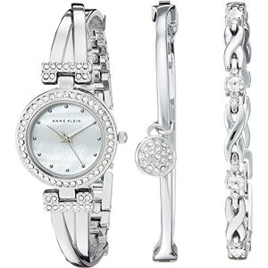 Anne Klein Women's Premium Crystal Accented Bangle Watch and Bracelet Set - Publicité Anne Klein Women's Premium Crystal Accented Bangle Watch and Bracelet Set - Publicité