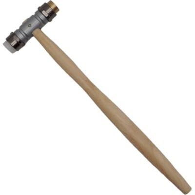Bergeon 30417 Marteau d'horloger bi-matériaux, manche en bois, embouts interchangeables, un en laiton et un en matière synthétique - Publicité Bergeon 30417 Marteau d'horloger bi-matériaux, manche en bois, embouts interchangeables, un en laiton et un en matière synthétique - Publicité