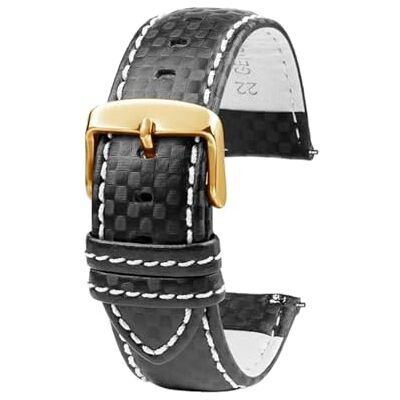SinSed 18Mm 20Mm 21Mm 22Mm 23Mm 24Mm Hommes Femmes Couture Bracelet De Montre En Fiber De Carbone Bracelet En Cuir, Épingle en or blanc, 24mm - Publicité SinSed 18Mm 20Mm 21Mm 22Mm 23Mm 24Mm Hommes Femmes Couture Bracelet De Montre En Fiber De Carbone Bracelet En Cuir, Épingle en or blanc, 24mm - Publicité