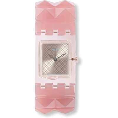 Swatch Montre analogique à Quartz pour Femme avec Bracelet en Plastique , argenté, Bracelet - Publicité Swatch Montre analogique à Quartz pour Femme avec Bracelet en Plastique , argenté, Bracelet - Publicité