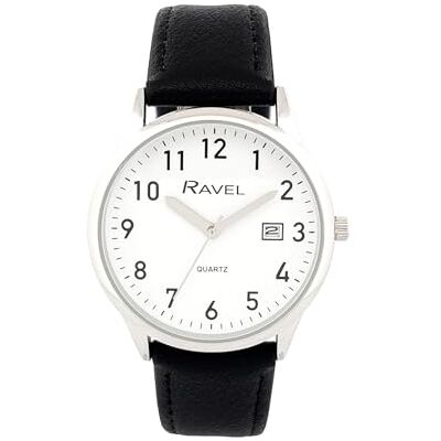 Ravel Montre Homme Calendrier Bracelet Simili Cuir Quartz Analogique Japonais R0708 - Publicité Ravel Montre Homme Calendrier Bracelet Simili Cuir Quartz Analogique Japonais R0708 - Publicité