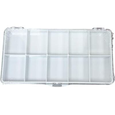 Bergeon Boîte en plastique transparent pour pièces de montre, 10 divisions de 39 x 50 mm, - Publicité Bergeon Boîte en plastique transparent pour pièces de montre, 10 divisions de 39 x 50 mm, - Publicité